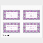 LILAC RAUTE STRICK Rectangle "Hand Made Stickers" Rechteckiger Aufkleber (Blatt)