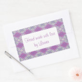 LILAC RAUTE STRICK Rectangle "Hand Made Stickers" Rechteckiger Aufkleber (Umschlag)