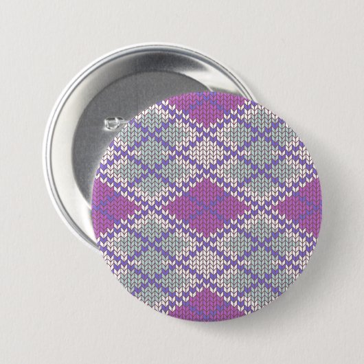 LILAC RAUTE STRICK Round-Button-Taste Button (Vorne & Hinten)