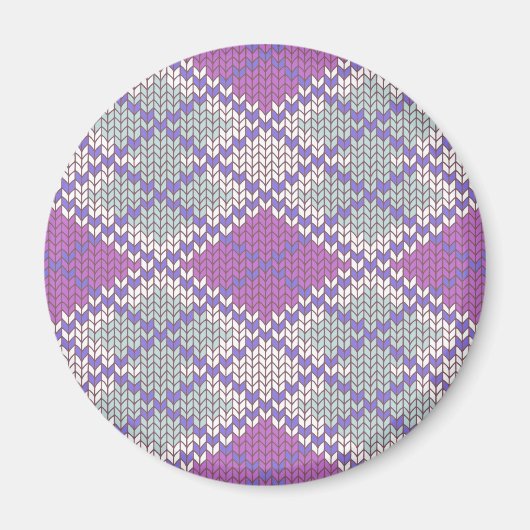 LILAC RAUTE STRICK Round Magnet (Vorne)