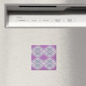 LILAC RAUTE STRICK Square Magnet (In Situ (Geschirrspüler))