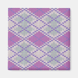 LILAC RAUTE STRICK Square Magnet