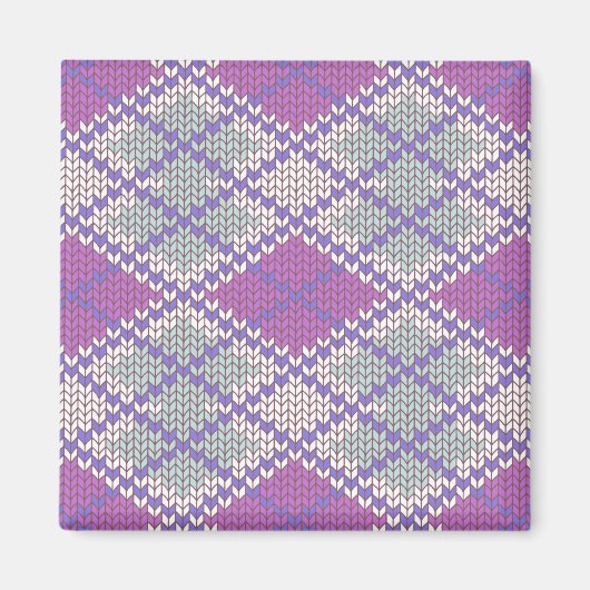 LILAC RAUTE STRICK Square Magnet (Vorne)