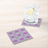 LILAC RAUTE STRICK Square Paper Untersetzer (Vor Ort)
