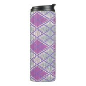 LILAC RAUTE STRICK Thermal Tumbler Thermosbecher (Nach links gedreht)