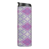 LILAC RAUTE STRICK Thermal Tumbler Thermosbecher (Nach rechts gedreht)