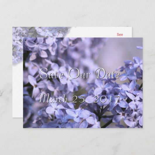 Lilac Rett-the-Date Einladung - oder zu irgendeine (Vorne/Hinten)