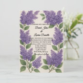 Lilac Reverie Photo Wedding Invitation Einladung (Stehend Vorderseite)
