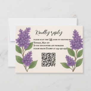 Lilac Reverie QR Code RSVP Karte