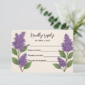 Lilac Reverie RSVP Karte (Stehend Vorderseite)