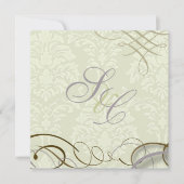 Lilac/Rollen/Swooshes/Elfenbein Einladung (Vorderseite)