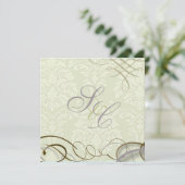 Lilac/Rollen/Swooshes/Elfenbein Einladung (Stehend Vorderseite)