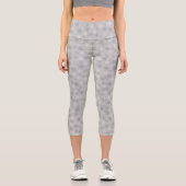 Lilac-Rosa-Töne mit Polka-Punkten in Retro-60er Ja Capri Leggings (Vorderseite)