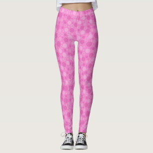 Lilac-Rosa-Töne mit Polka-Punkten in Retro-60er Ja Leggings