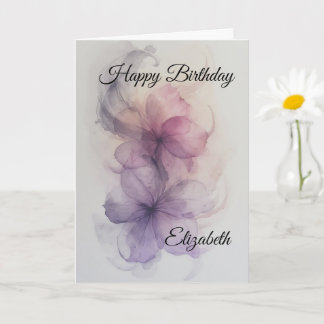 Lilac-, Rosa- und Graudesign der Blume Karte