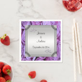 Lilac Rose & Diamond Wedding Rings Serviette (Beispiel)