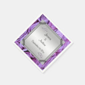 Lilac Rose & Diamond Wedding Rings Serviette (Ecke)