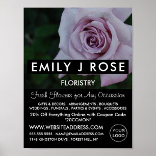 Lilac Rose, Florist, Floristrische Werbung Poster