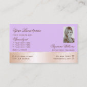 Lilac Rose Gold Decke Niedliche Blume mit Logo-Fot Visitenkarte (Rückseite)