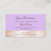 Lilac Rose Gold Decoder Niedliche Blume mit Initia Visitenkarte (Rückseite)