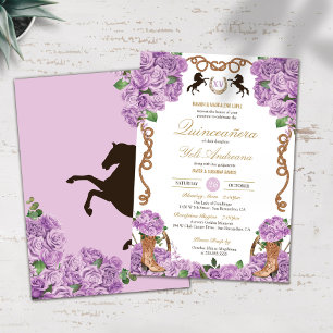 Lilac Rose Light Lila Ranchera Quinceanera Einladung