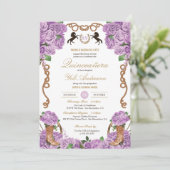 Lilac Rose Light Lila Ranchera Quinceanera Einladung (Stehend Vorderseite)