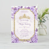 Lilac Rose Mexican Charra 15 Anos Einladung 2 (Stehend Vorderseite)