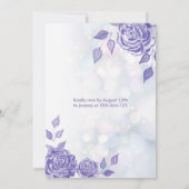 Lilac Rose Modernes Glitzer Kleid 16 . Geburtstag Einladung (Rückseite)