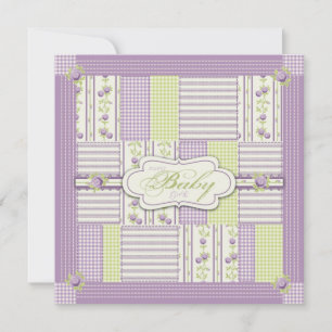 Lilac Rose Quilt Card Square Einladung