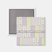 Lilac Rose Quilt Magnet (Vorderseite/Rückseite)