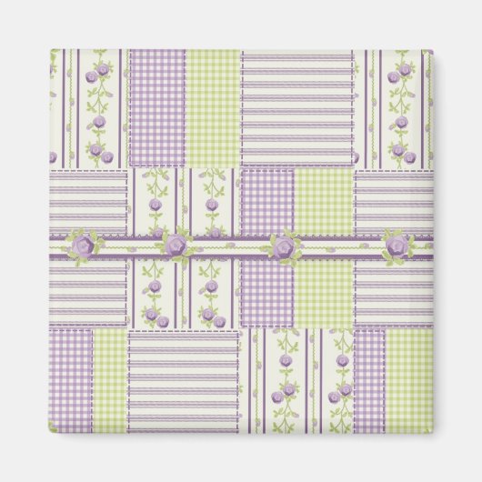 Lilac Rose Quilt Magnet (Vorne)