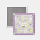 Lilac Rose Quilt TY Magnet 2 (Vorderseite/Rückseite)