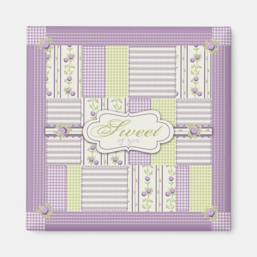 Lilac Rose Quilt TY Magnet 2 (Vorne)