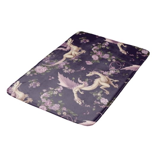Lilac, Rose und weiße Drachen Bath Mat Badematte (Schrägansicht)