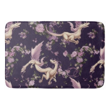 Lilac, Rose und weiße Drachen Bath Mat