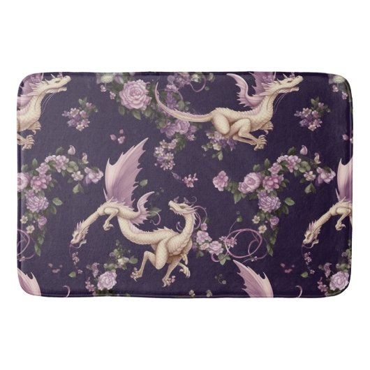 Lilac, Rose und weiße Drachen Bath Mat Badematte (Vorderseite)