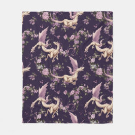 Lilac, Rose und weiße Drachen Fleece Blanket