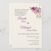 Lilac Rose Wedding Einladung (Vorne/Hinten)