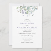 Lilac Rustic Eucalyptus Wedding Einladung (Vorderseite)