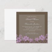 Lilac Rustic Floral Brautparty Einladung (Vorne/Hinten)