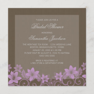 Lilac Rustic Floral Brautparty Einladung