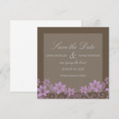 Lilac Rustic Floral Save the Date einladen (Vorne/Hinten)