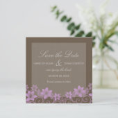 Lilac Rustic Floral Save the Date einladen (Stehend Vorderseite)