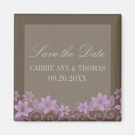 Lilac Rustic Floral Save the Date Magnet (Vorne)