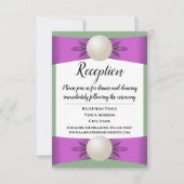 Lilac & Sage Green Pearl Ribbon Hochzeitsempfang Einladung (Vorderseite)