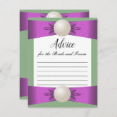 Lilac & Sage Pearl Ribbon Wedding Advice Card Hinweiskarte (Vorne/Hinten)