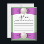 Lilac & Sage Pearl Ribbon Wedding Advice Card Hinweiskarte<br><div class="desc">Fordern Sie Ihre Freunde und Familie stilvoll und mit schönen Ratschlägen an. Diese Karte mit einem bezaubernden Perlen- und Lila-lila Band-Design auf einem ruhigen, schlängelgrünen Hintergrund kann Ihren Gästen an Ihrem besonderen Tag übergeben werden. Obwohl dieser Ratgeber wäre eine wunderbare Touch zu jeder Jahreszeit, die Blumenlila und Salbei-Farben und glänzende...</div>