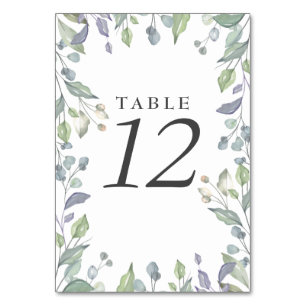 Lilac-Salbei-Aquarell-Blumentisch-Nummern Tischnummer