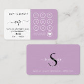Lilac Salon Business Monogram Elegante Loyalität K Treuekarte (Vorne/Hinten)