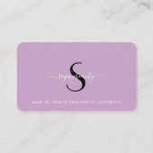 Lilac Salon Business Monogram Elegante Loyalität K Treuekarte (Rückseite)